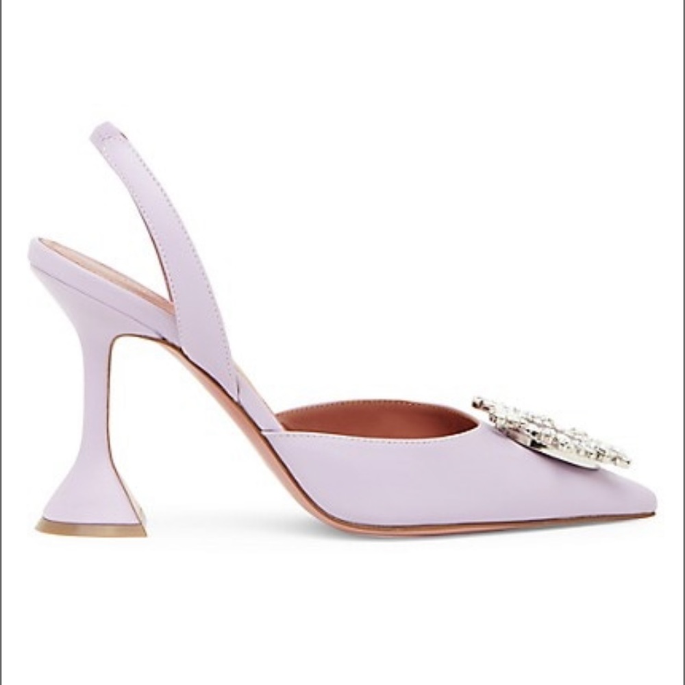 Amina Muaddi Begum Sling in Nappa Lilac
